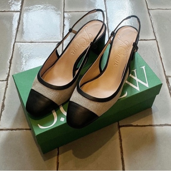 J. Crew Shoes - New J Crew Millie Slingback heels in Italian linen size 9